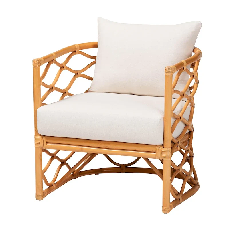 Acelynn Bohemian Light Honey Rattan Arm Chair