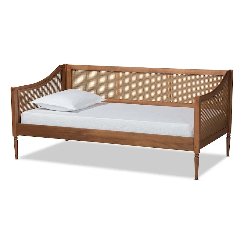 Ogden Mid-Century Modern Synthetic Rattan Daybed-Twin