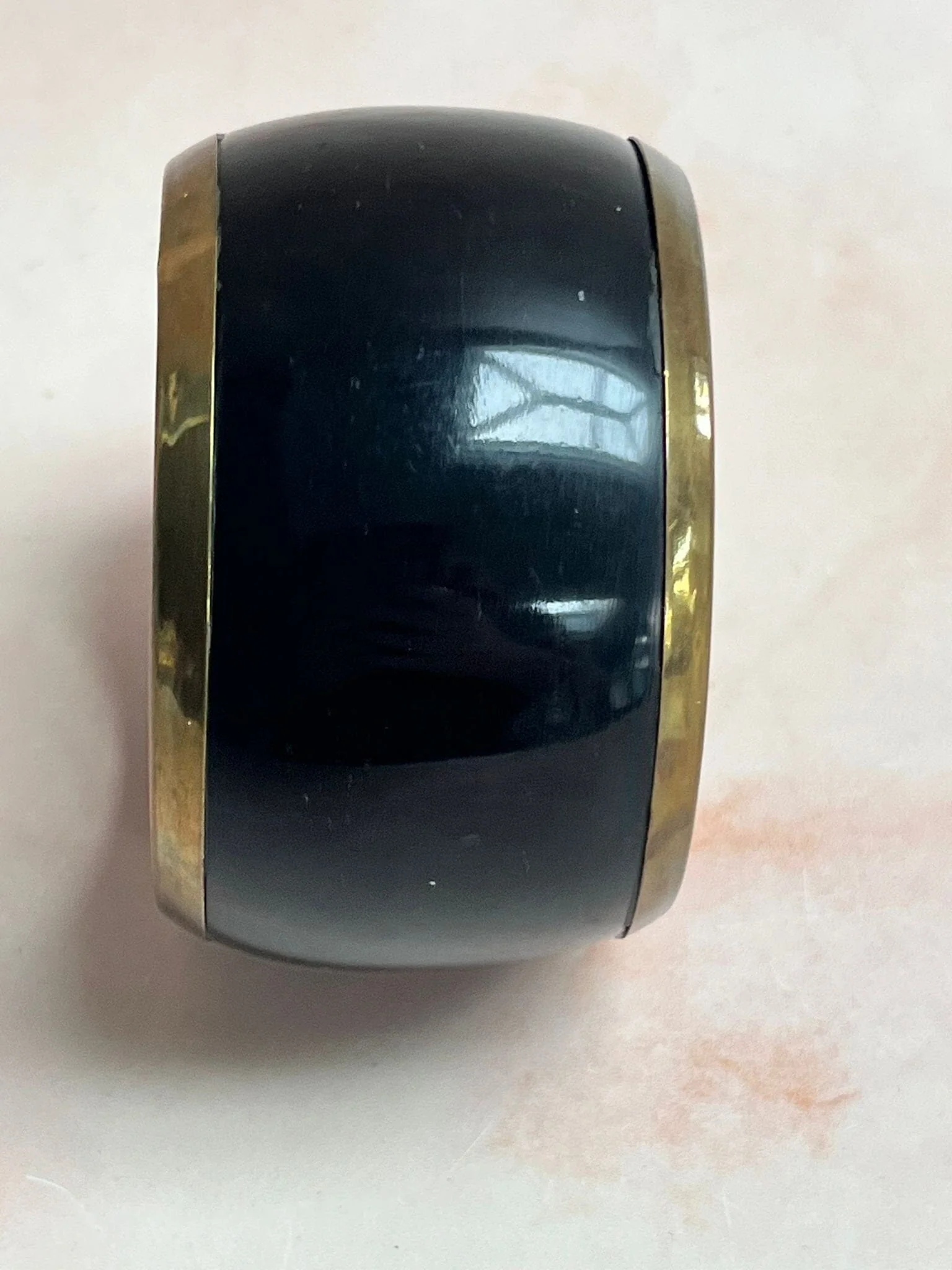 1950s Lacquered Bakelite and Brass Chunky Bangle