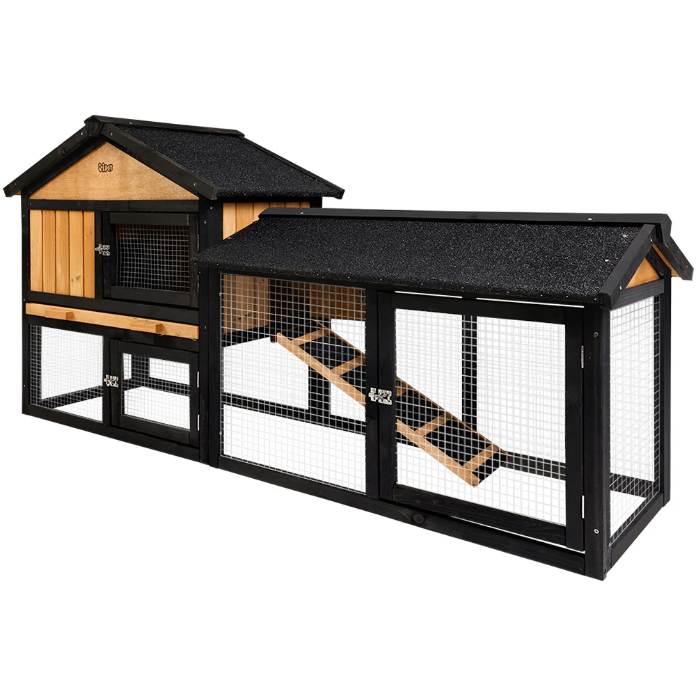 Extra Large Wooden Outdoor Chicken Coop Rabbit Hutch with Run - i.Pet