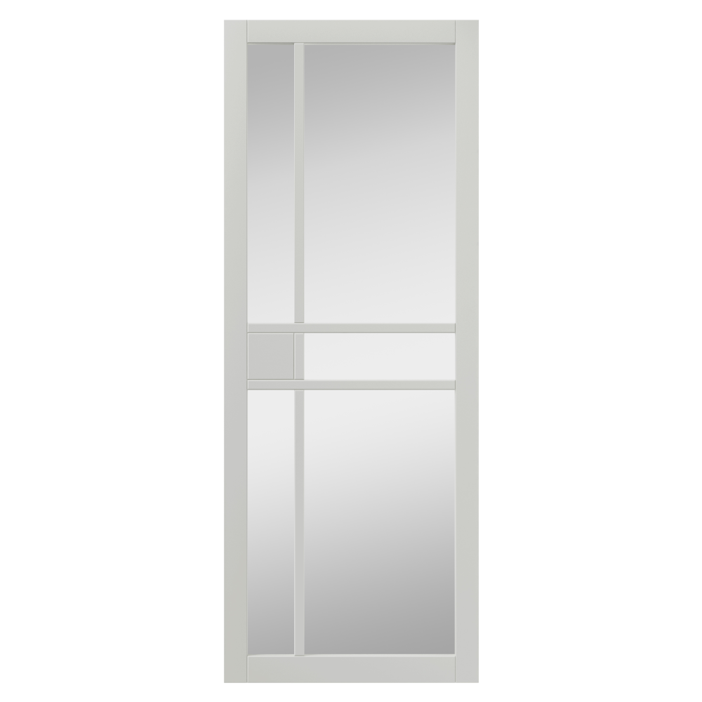 J B Kind City White Clear Glazed Internal Door