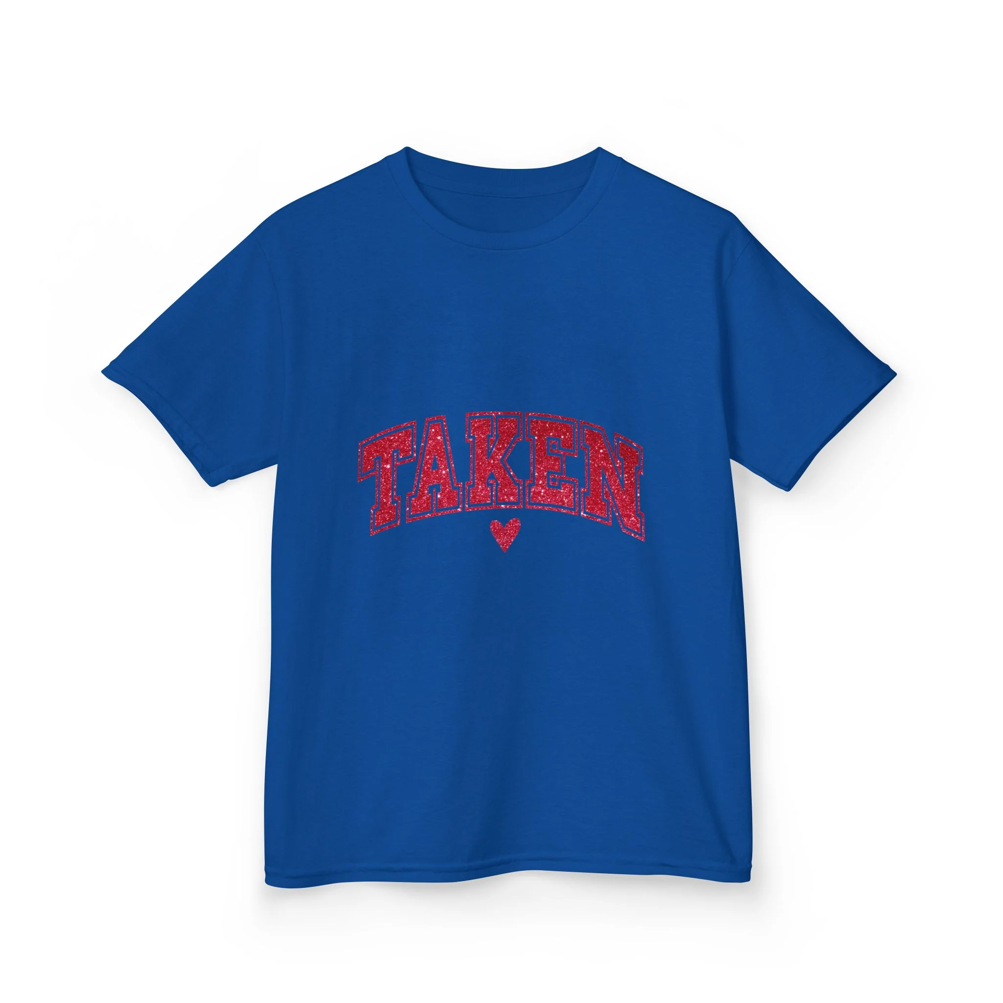 Taken Kids Tee | Red College Lettering, Small Heart