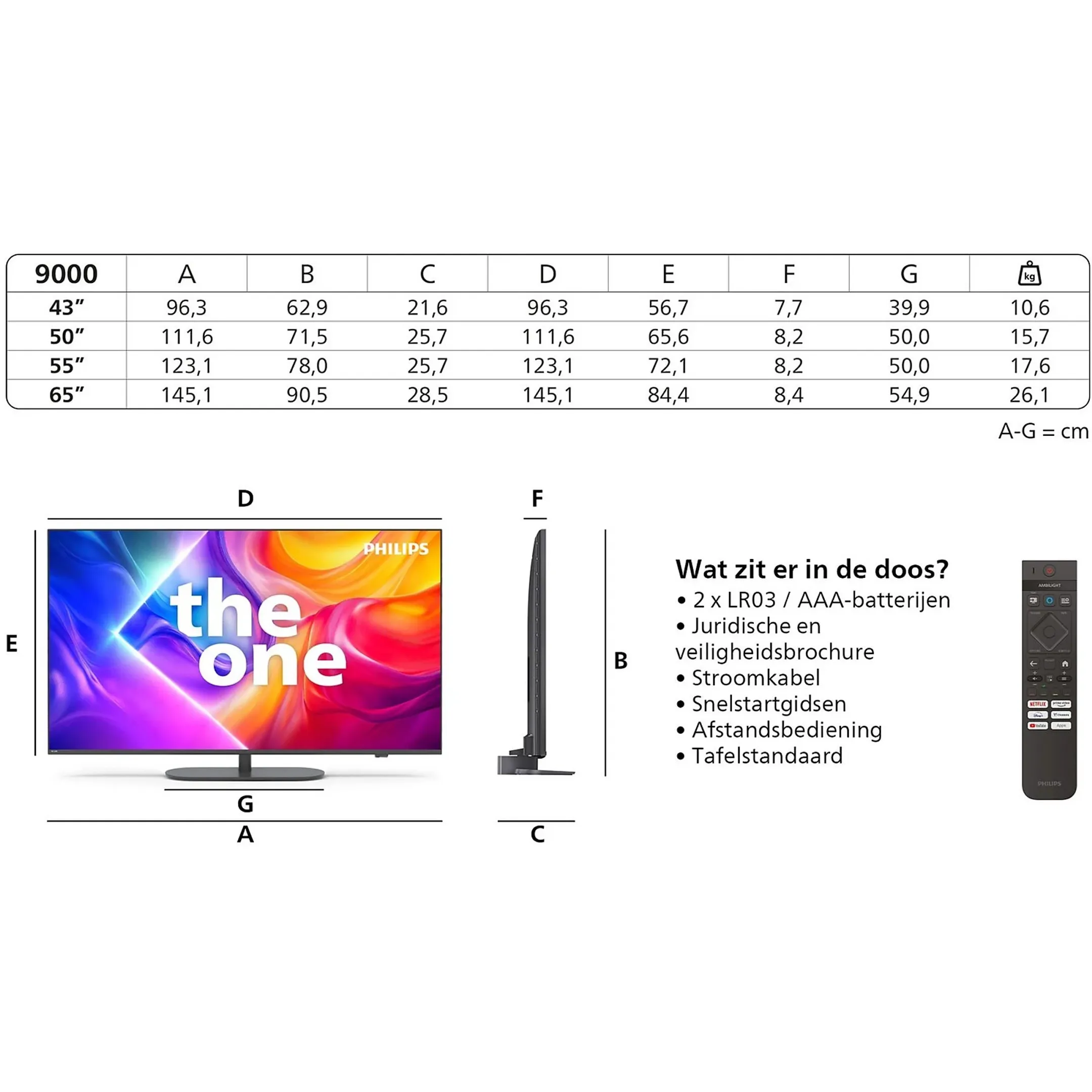 Philips Ambilight QLED 4K TV The One 43PUS9000/12 (2025) - 43 inch