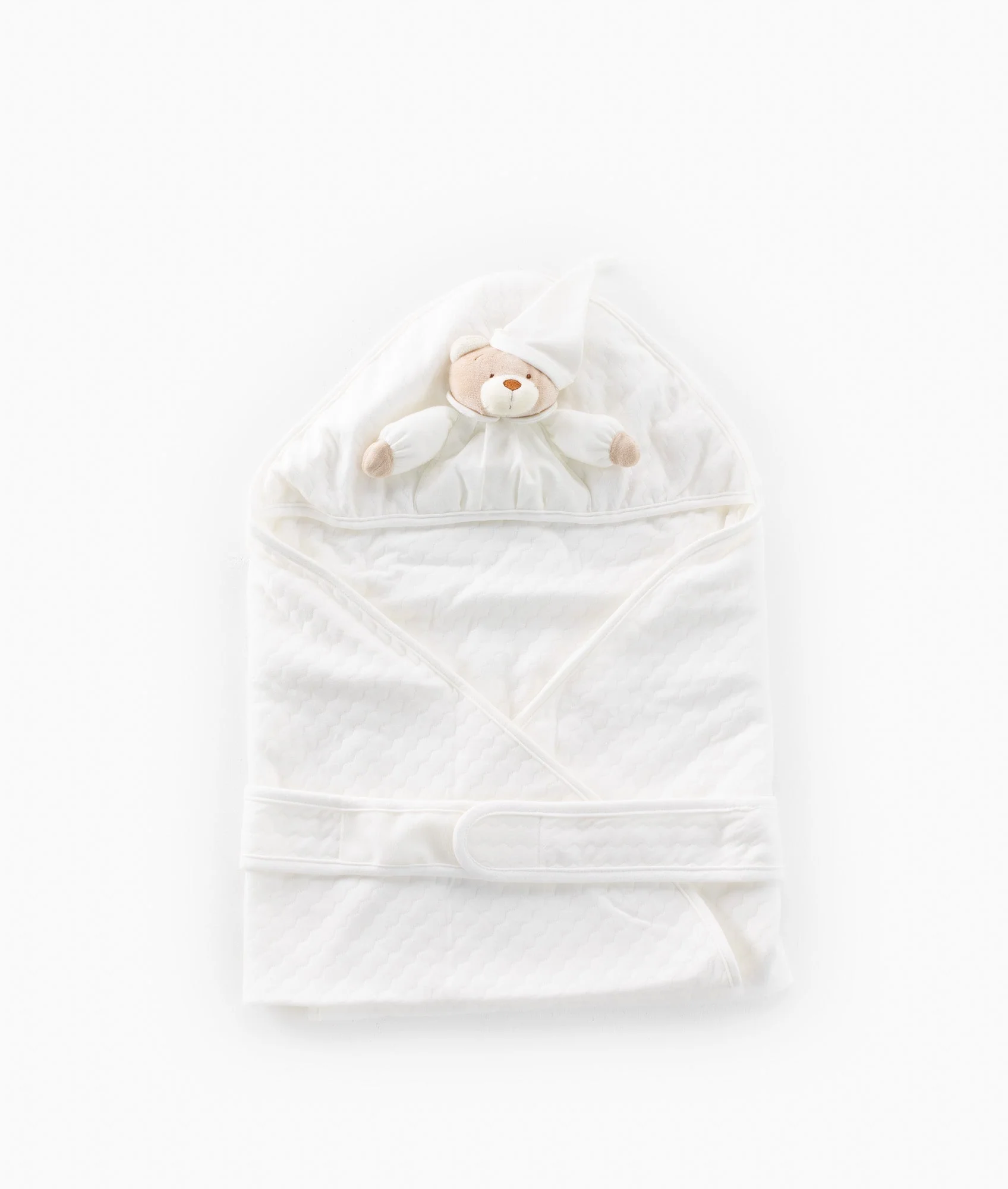 3D Baby Swaddle | White & Beige