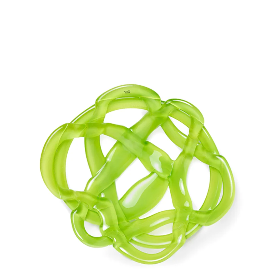 Green Glass Basket Bowl