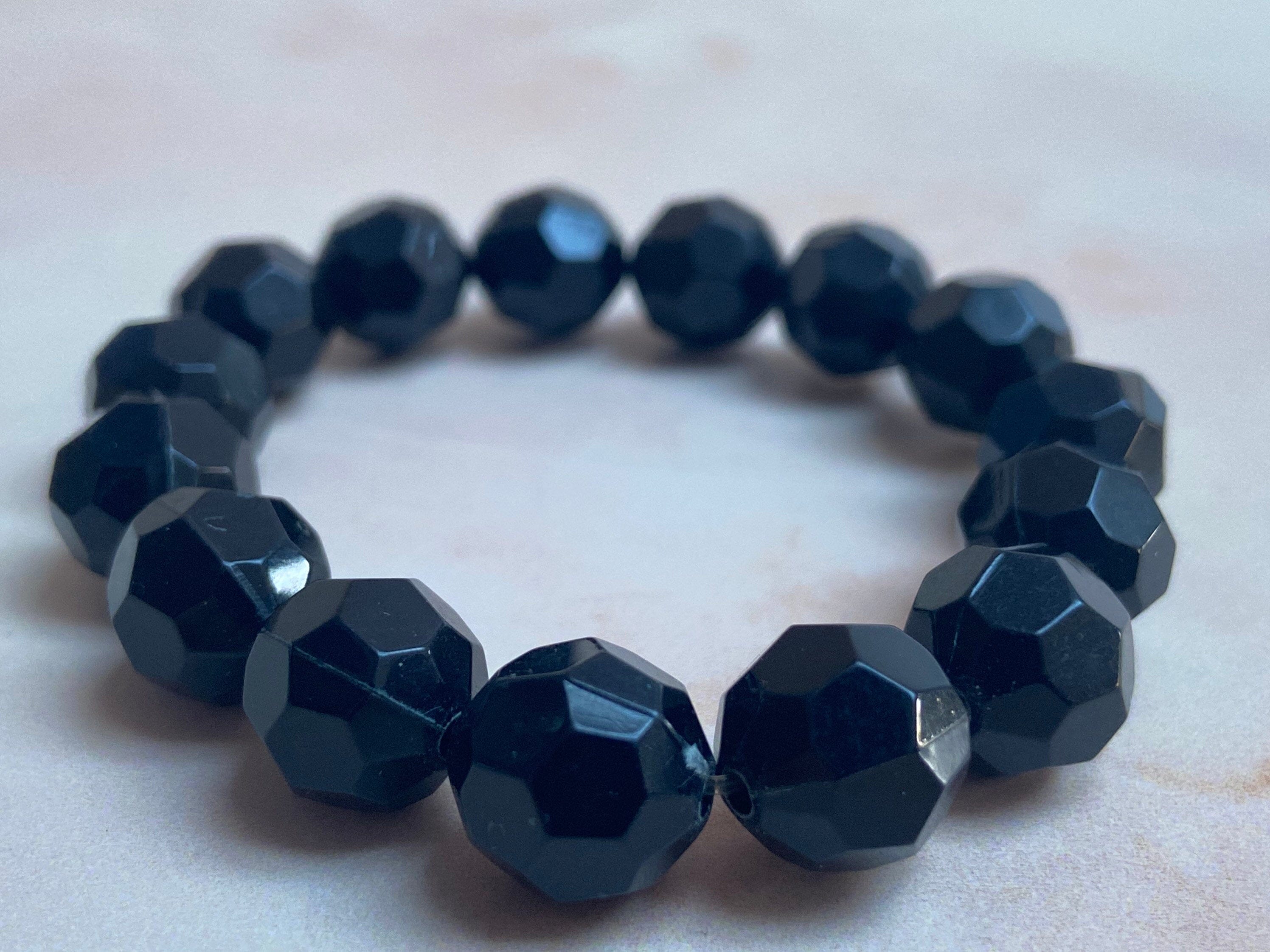 1980s Faceted Bead Stretch Bracelet
