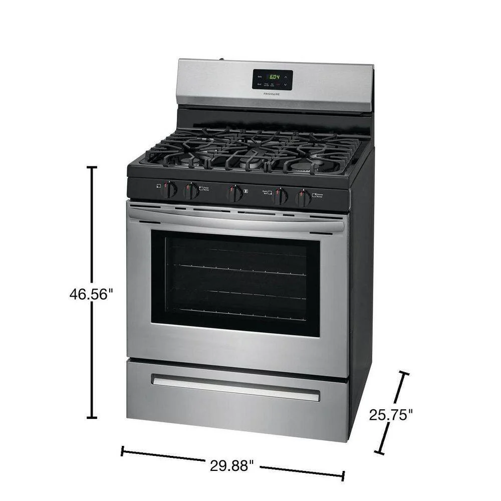 Frigidaire 30 inch (76 cm) wide freestanding 5-burner stainless steel gas hob FCRG3052AS