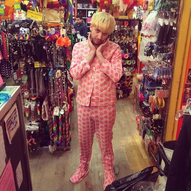 Pink Strawberry Dream Male Pajama Costume