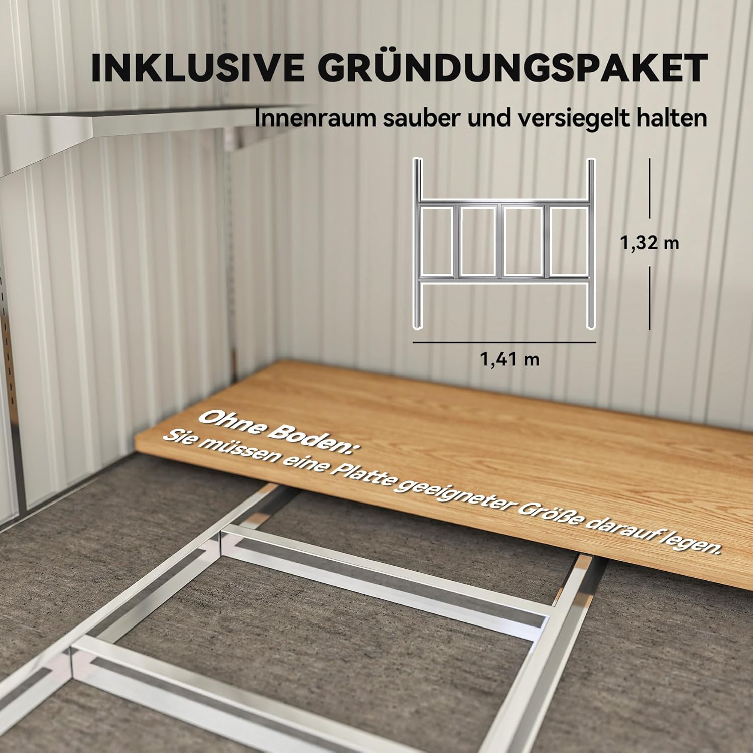 Outsunny Metall Gerätehaus 2,81m² 154x206,5x181 cm Geräteschuppen mit Pultdach Fundament Schiebetür wetterfest Gartenhaus Outdoor Garten Schuppen Schrank für Hinterhof Außenbereich Dunkelgrau