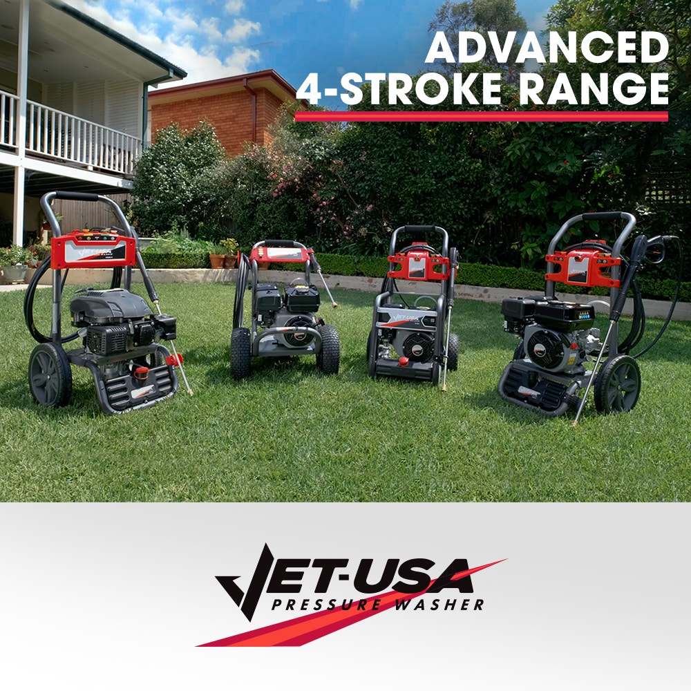 JET-USA 4800PSI Petrol Powered High Pressure Washer, w/ 30m Hose and Drain Cleaner - CX630
