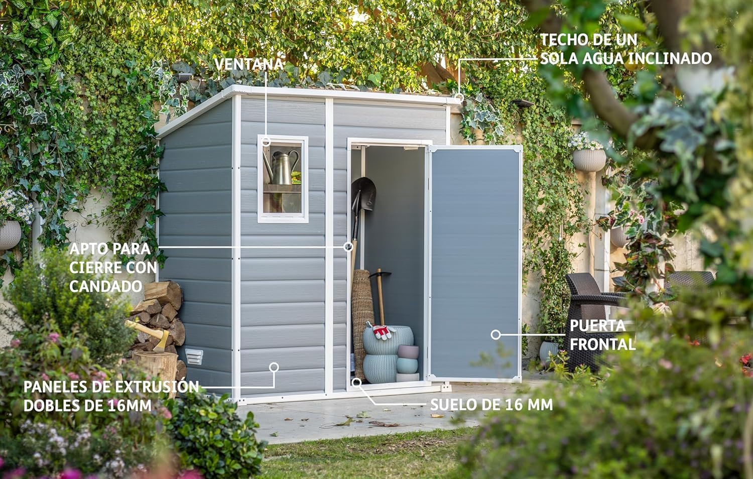 KETER Abri de Jardin Monopente Manor 64-1,8m2