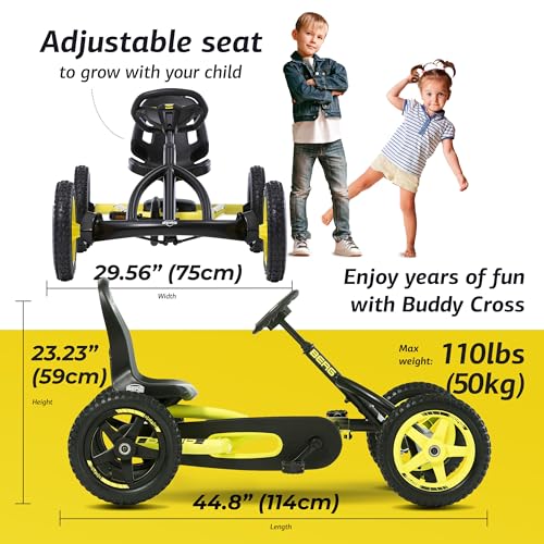 BERG Buddy Cross Pedal GoKart | Veicolo per bambini a pedale, con elevati standard di sicurezza, pneumatici e ruota libera, giocattolo per bambini di età compresa tra 3 e 8 anni : Amazon.it: Giochi e giocattoli