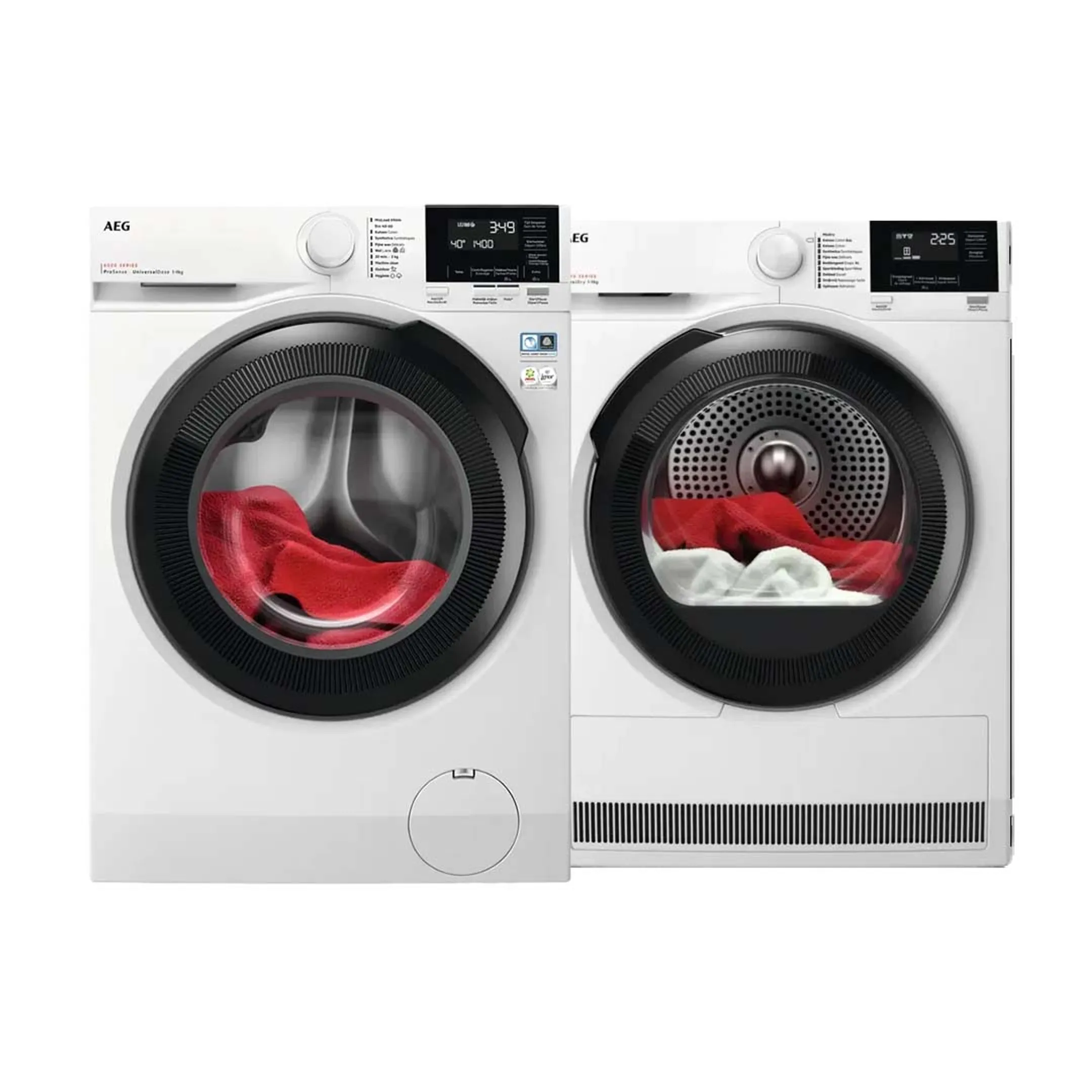AEG Bundel - Wasmachine LR63U944 PROSENSE® UNIVERSALDOSE + Droogkast TR79G34B SensiDry