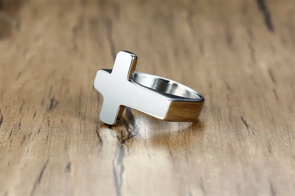 Mens Cross Ring | Hip Pop Jewelry | Ring with Cross | Gift for Him