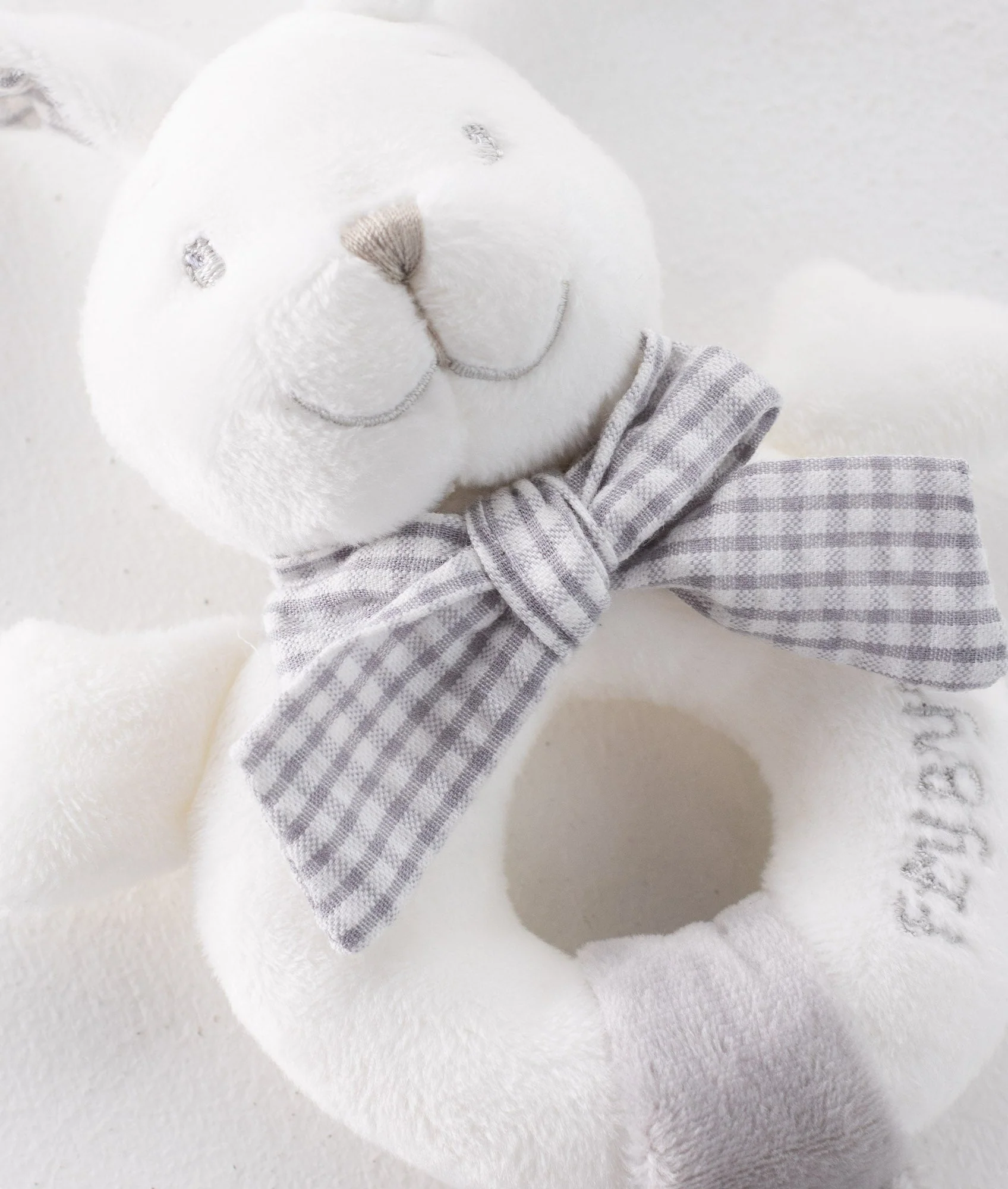 Bunny Rattle | White & Grey