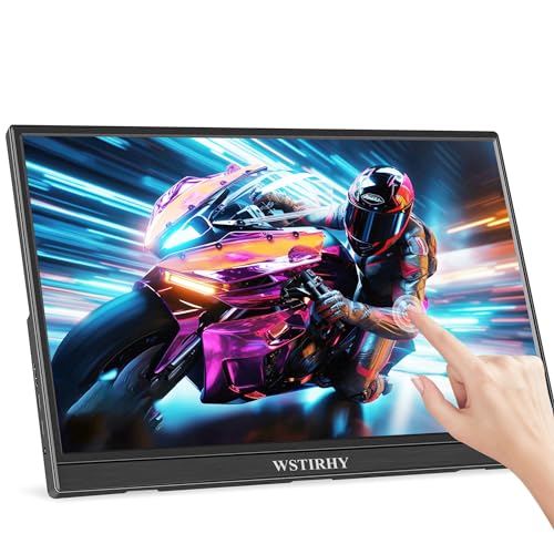 Wstirhy Schermo touch screen portatile 15,6 pollici FHD 1080P IPS Touch Monitor portatile con USB C HDMI, 99% sRGB/HDMI/tipo C 3.1, altoparlante integrato : Informatica