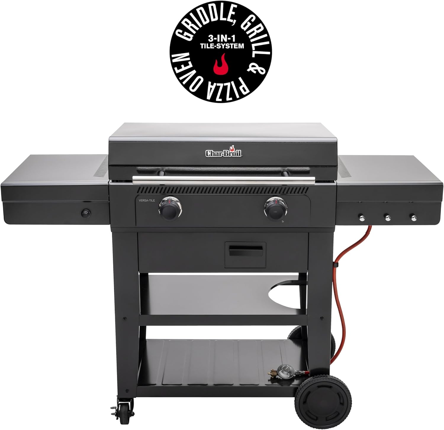 Char-Broil Griddle-Gasgrill Plancha Versa-Tile - 3-in-1 System: Griddle, Grill & Pizzaofen, 2-Zonen