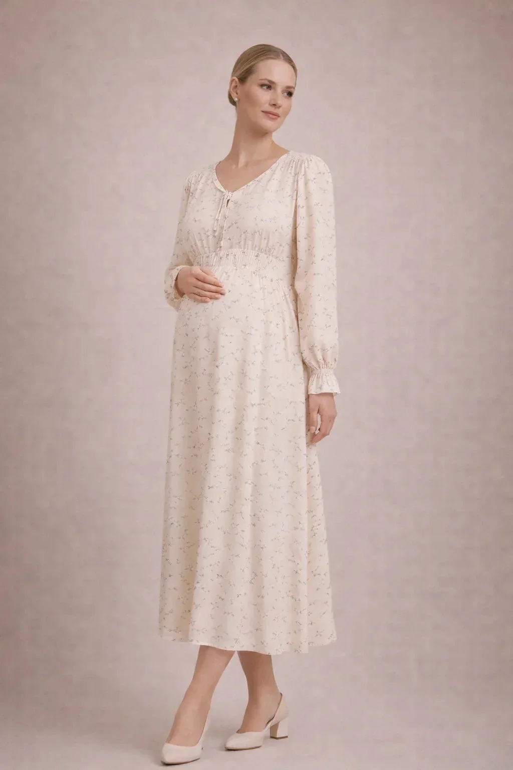 Womena??s Floral Maxi Dress Long Sleeve Elegant Style