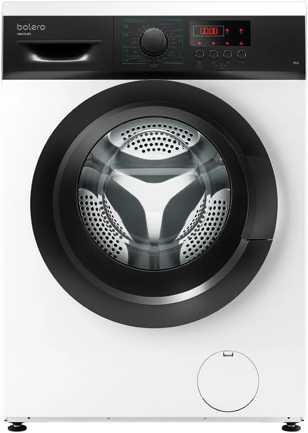 Cecotec Washing machine 6 kg Front Load Bolero DressCode 620 Inverter. 1000RPM, 16 Programs, Low Consumption, Inverter Plus Motor, Steam Function, Pre-Wash, Quick Program 15', Spa Care and Delay Start