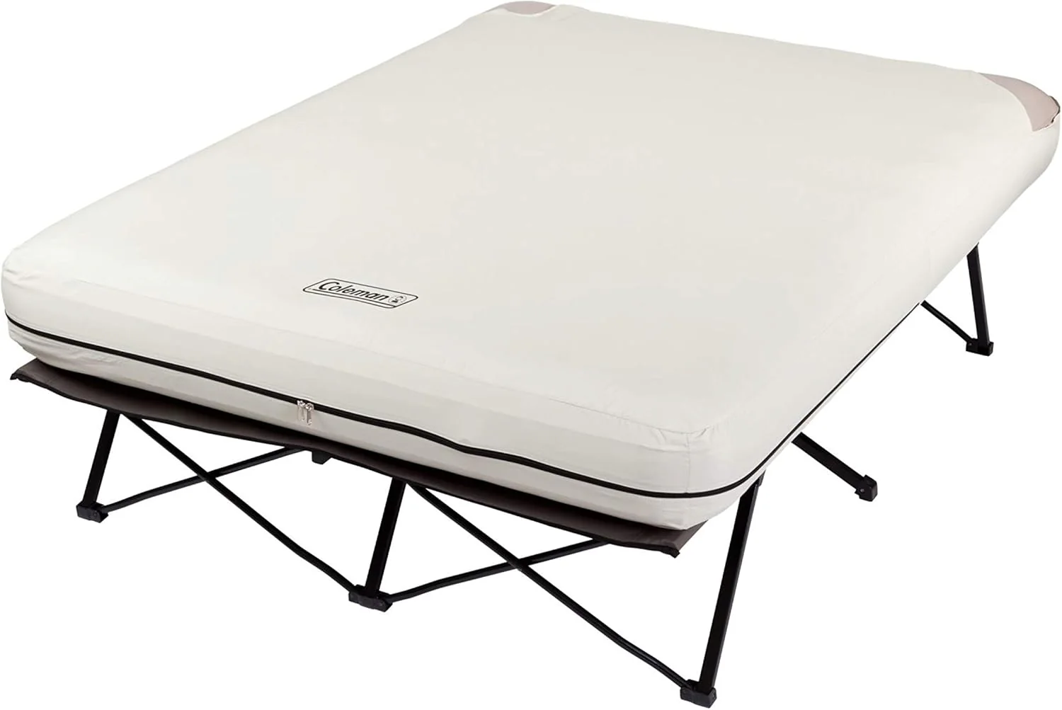 Camping bed, inflatable mattress and air pump set | Foldable camping bed and inflatable bed, equipped with side table and battery-powered air pump1 pcs