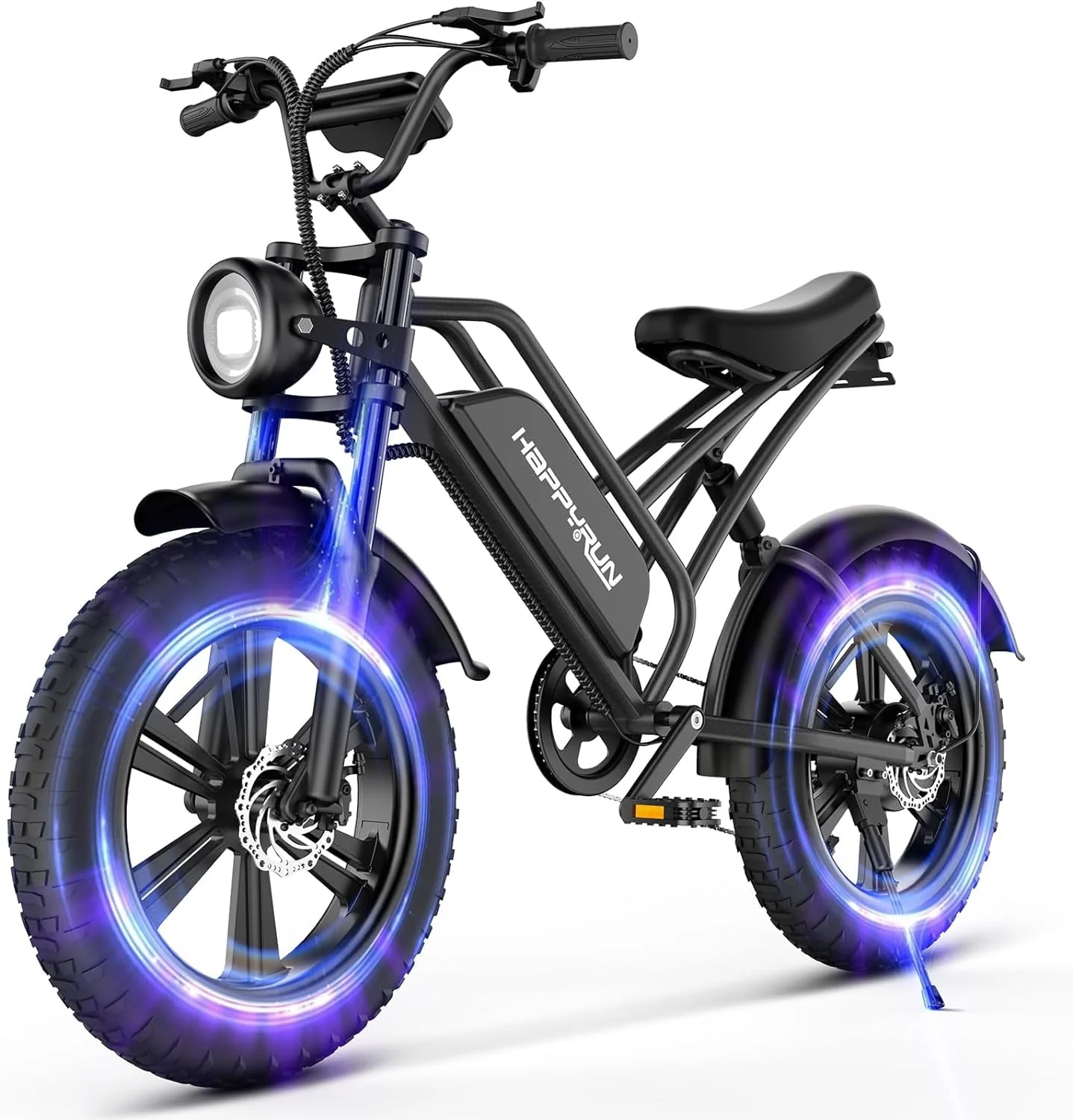 Happyrun Electric Bike for Adults 20" Fat tire with 750W Motor Ebike 48V 18AH Removable Battery 20MPH & 68 Miles