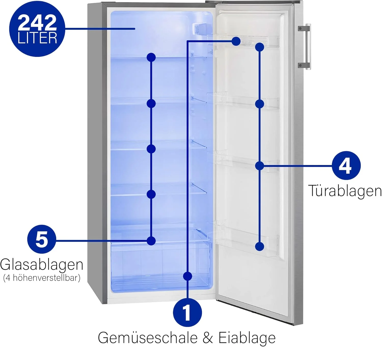 Bomann VS 7316 Full Room Fridge, White