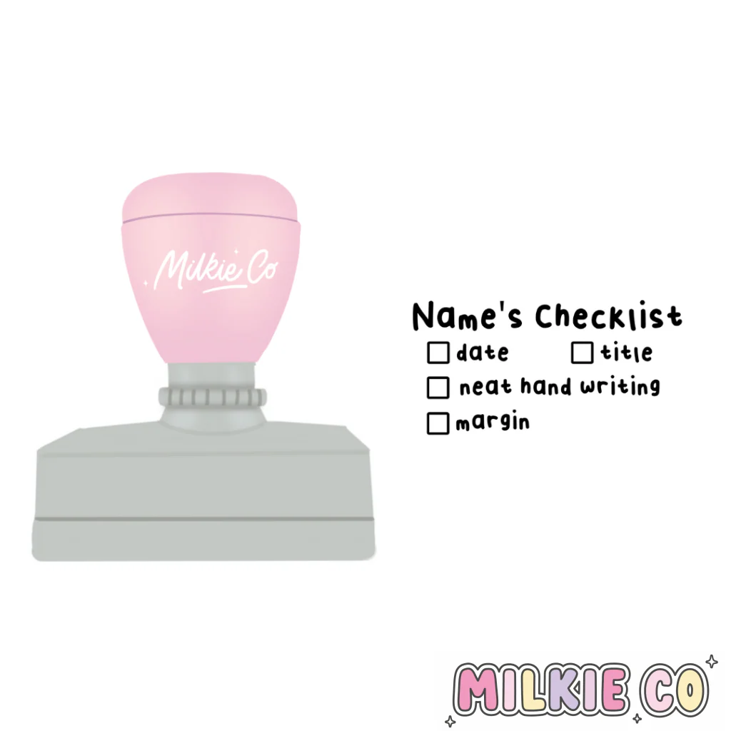 Rectangular: Modern 'Name' Checklist Stamp