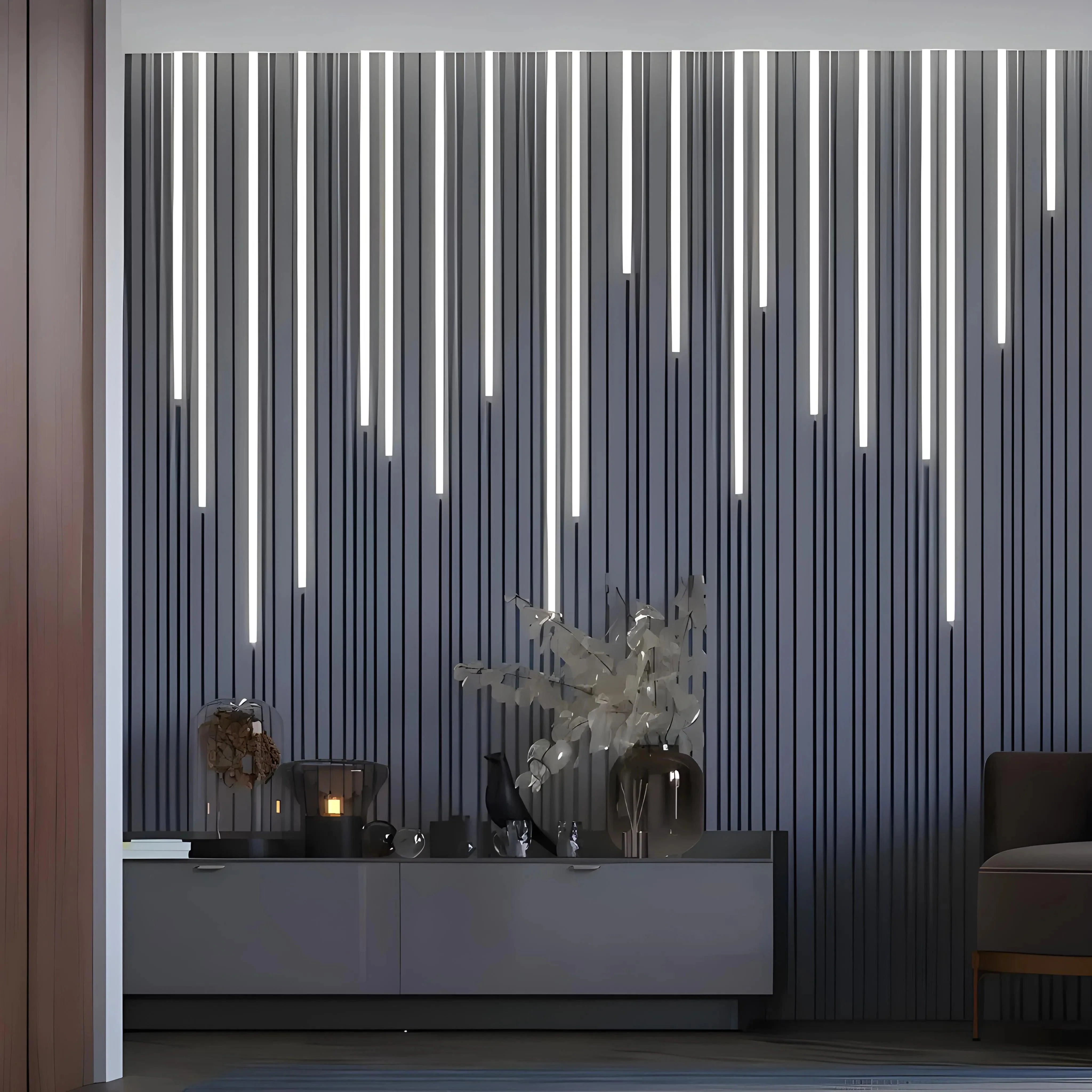 GYPSUM 3D WALL PANEL | CASCADE + LED 0114