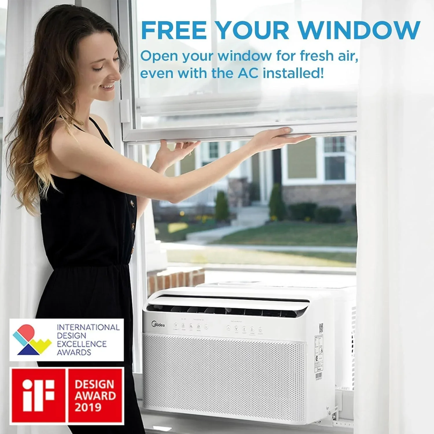 Midea 12,000 BTU U-Shaped Smart Inverter Window Air Conditioner Cools up to 550 square feet