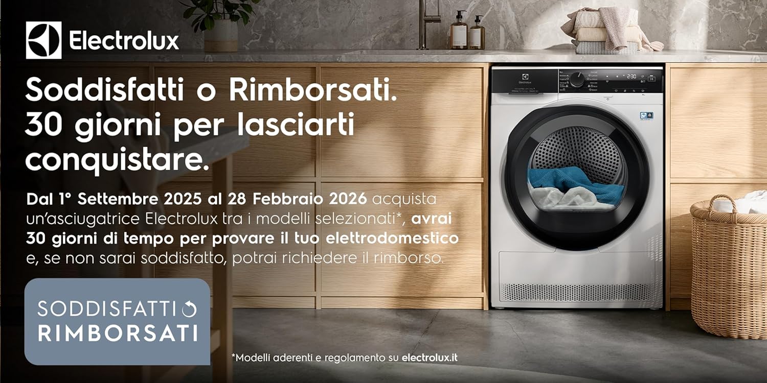 Electrolux Asciugatrice a Pompa di Calore Serie 900 PerfectCare EW9H59A, 9 kg, SmartSave fino a -20% energia, Tecnologia 3DSense e DelicateCare, Classe A, Controllo da Remoto con App, 60 dB