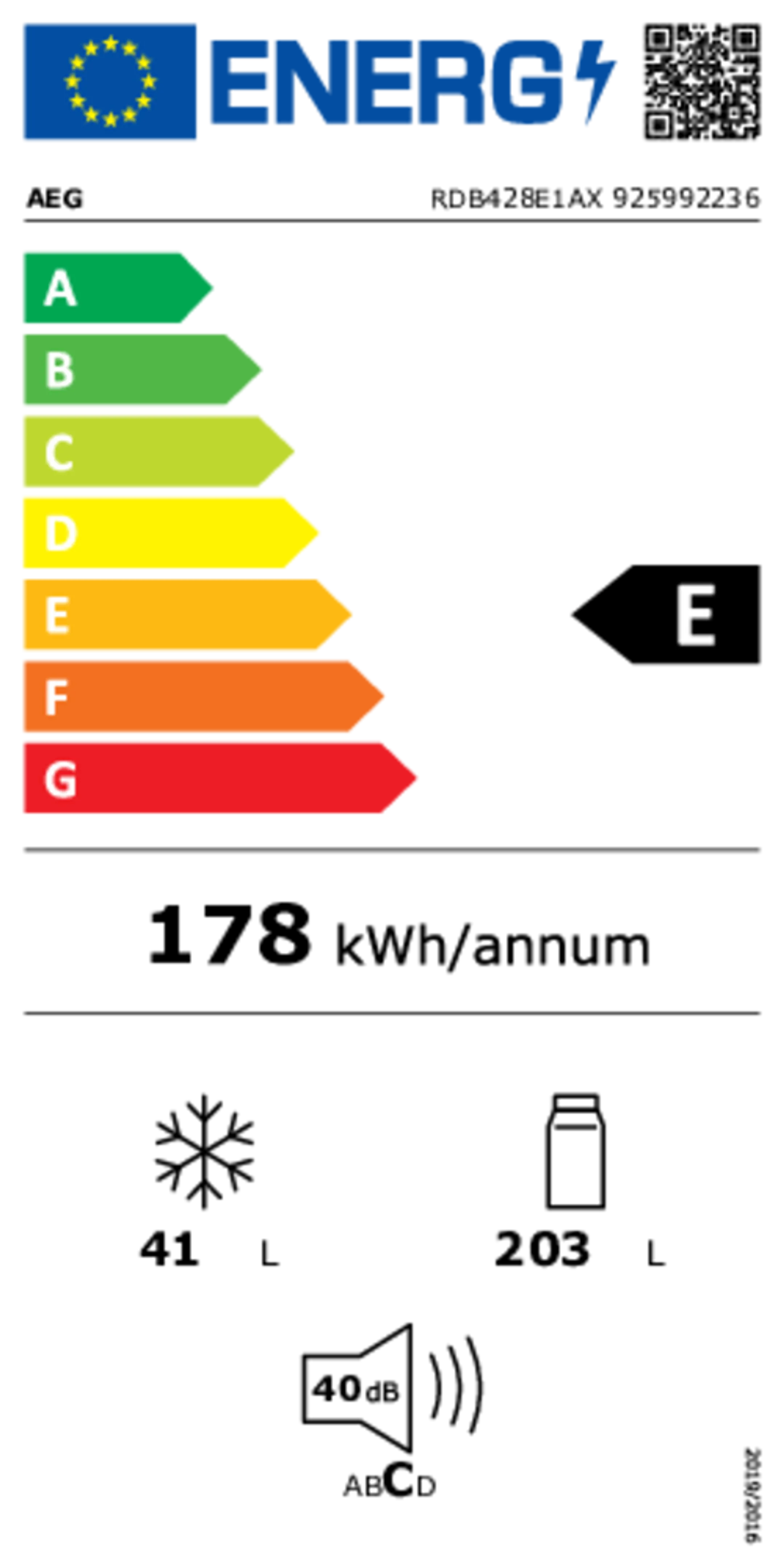 AEG Koelkast met diepvries RDB428E1AX LowFrost