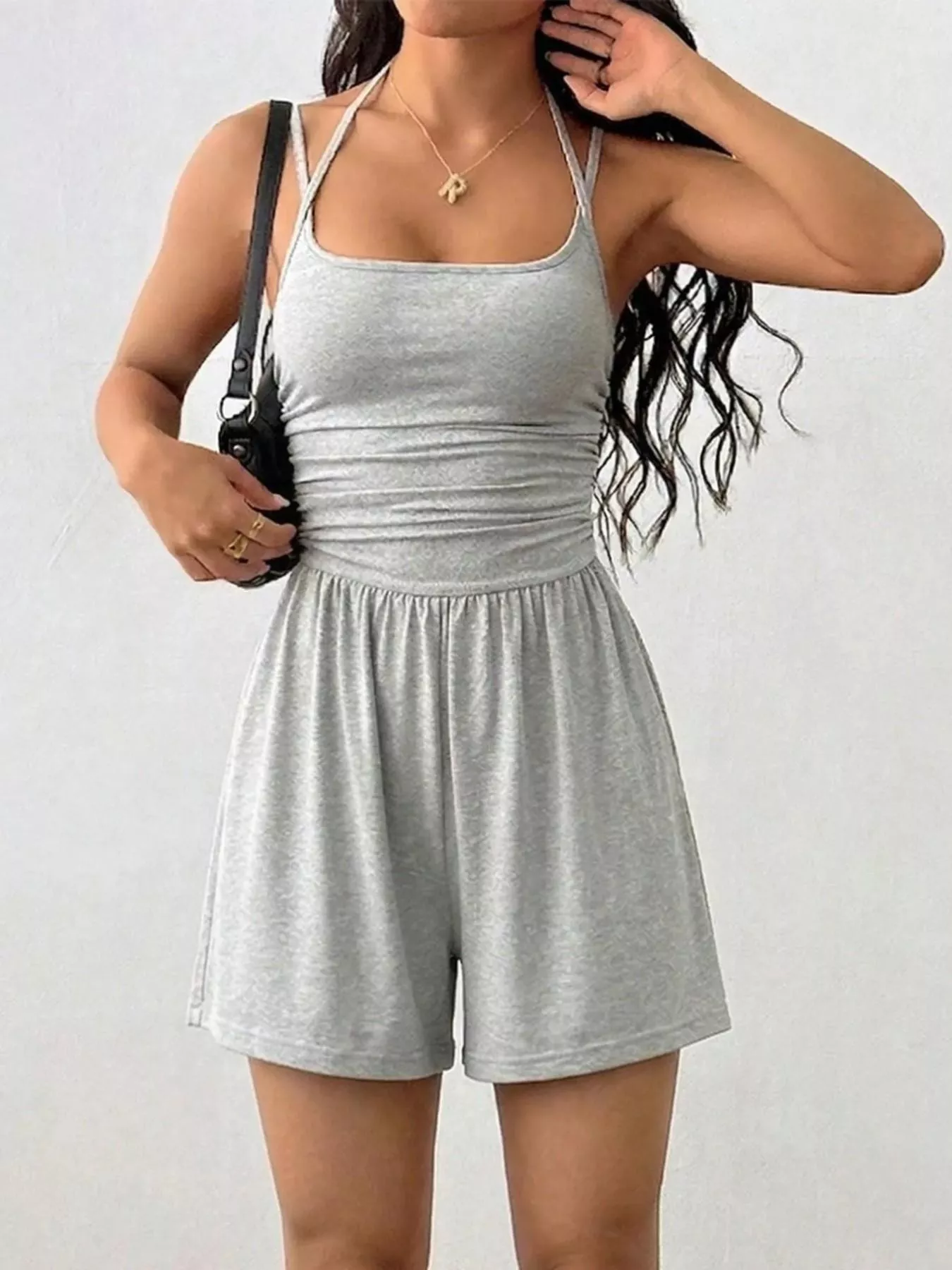 Ruched Spaghetti Strap Romper