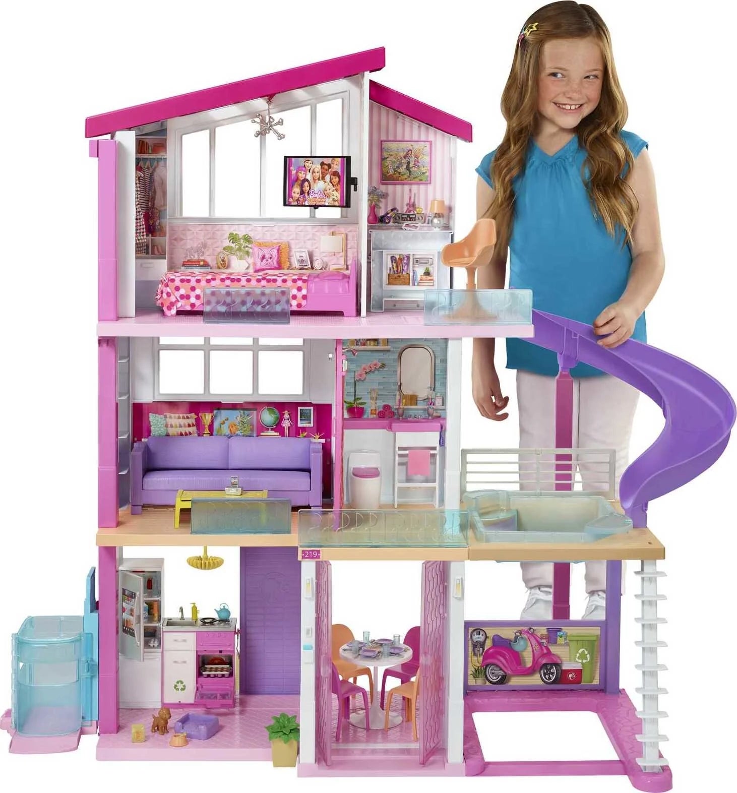 Barbie DreamHouse Dollhouse with 70+ Accessories Working Elevator Lights & Sounds