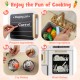 Wooden Kids Kitchen Playset with Chalkboard Ice Maker Sink Lighted Microwave