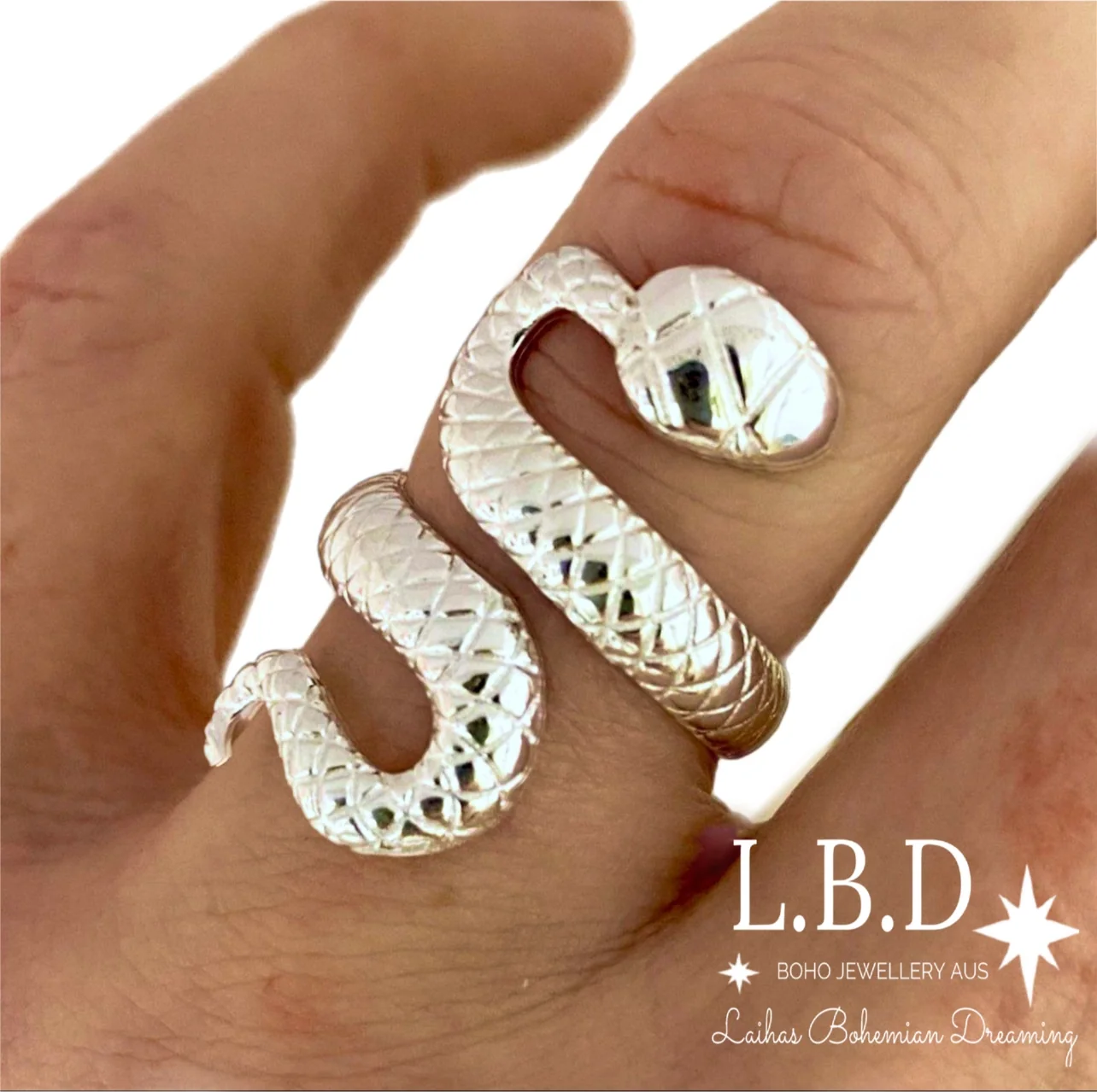 Laihas Handmade Rebirth Snake Sterling Silver Ring