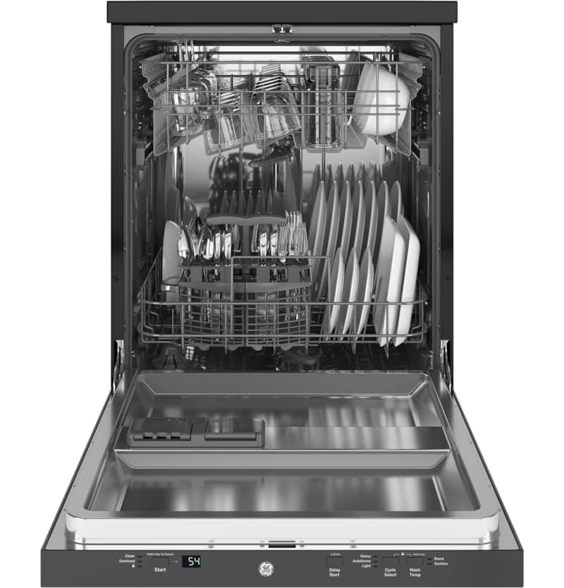 GE 24 Stainless Steel Portable Dishwasher With Sanitize Cycle