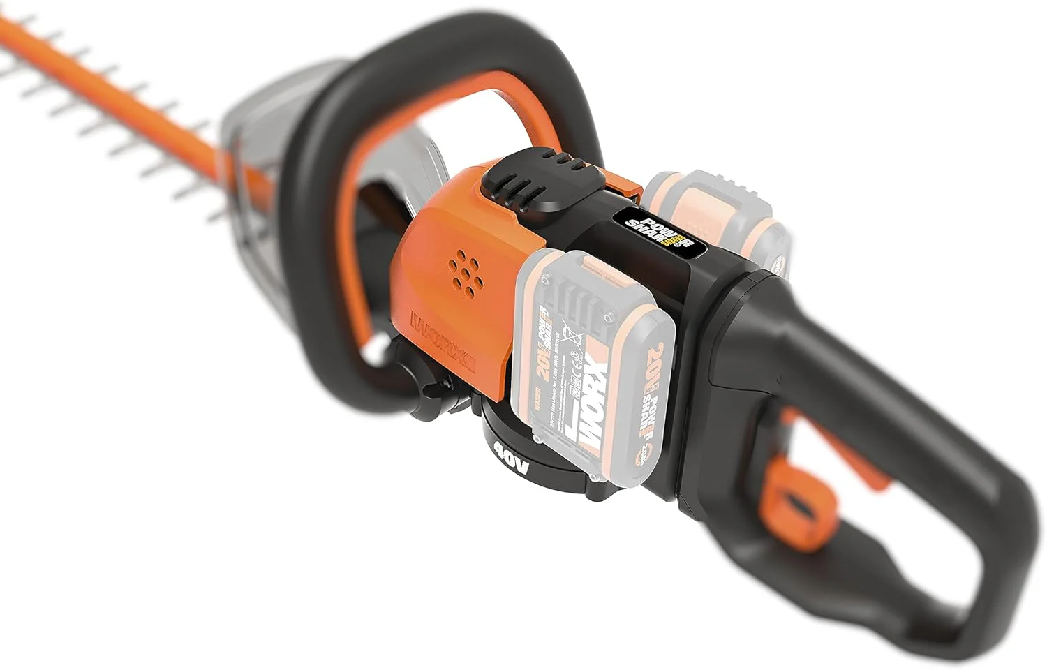 WORX WG286E.9 Nitro Tagliasiepi a batteria professionale 40V – taglio preciso anche ad angoli difficili – potente motore brushless – lunghezza di taglio 58cm – distanza tra i denti 27mm – senza batteria e caricabatterie