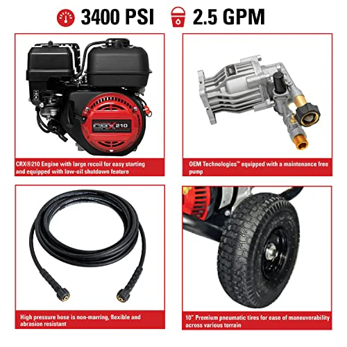 SIMPSON Cleaning CM61083 Clean Machine 3400 PSI Gas Pressure Washer