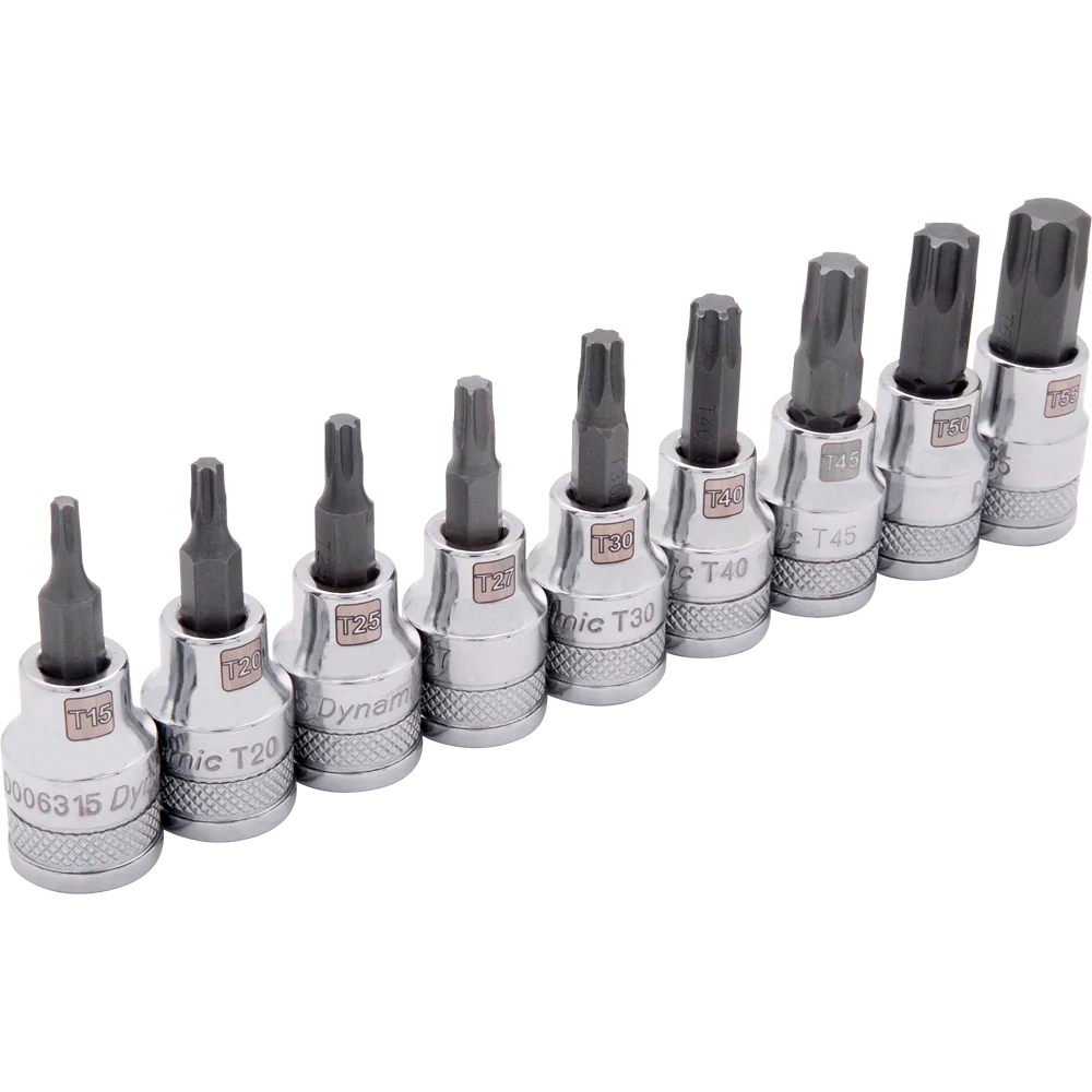 Dynamic D010018  ~  3/8 Inch Drive 9 Pc Std Length Torx Socket