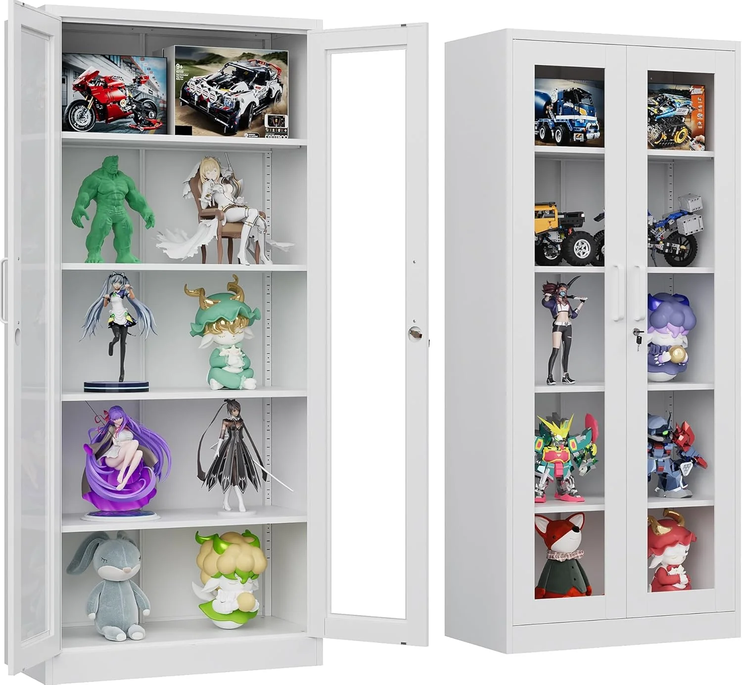 SISESOL Wide & Deep Metal Storage Cabinet with 2 Doors and 6 Shelves,72x36x18