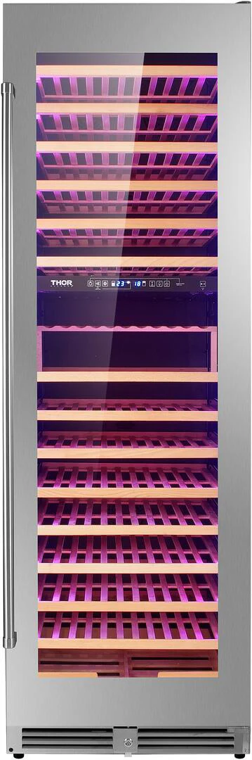Thor 24 hüvelykes, 162 palackos, rozsdamentes acél, kétzónás borhűtő