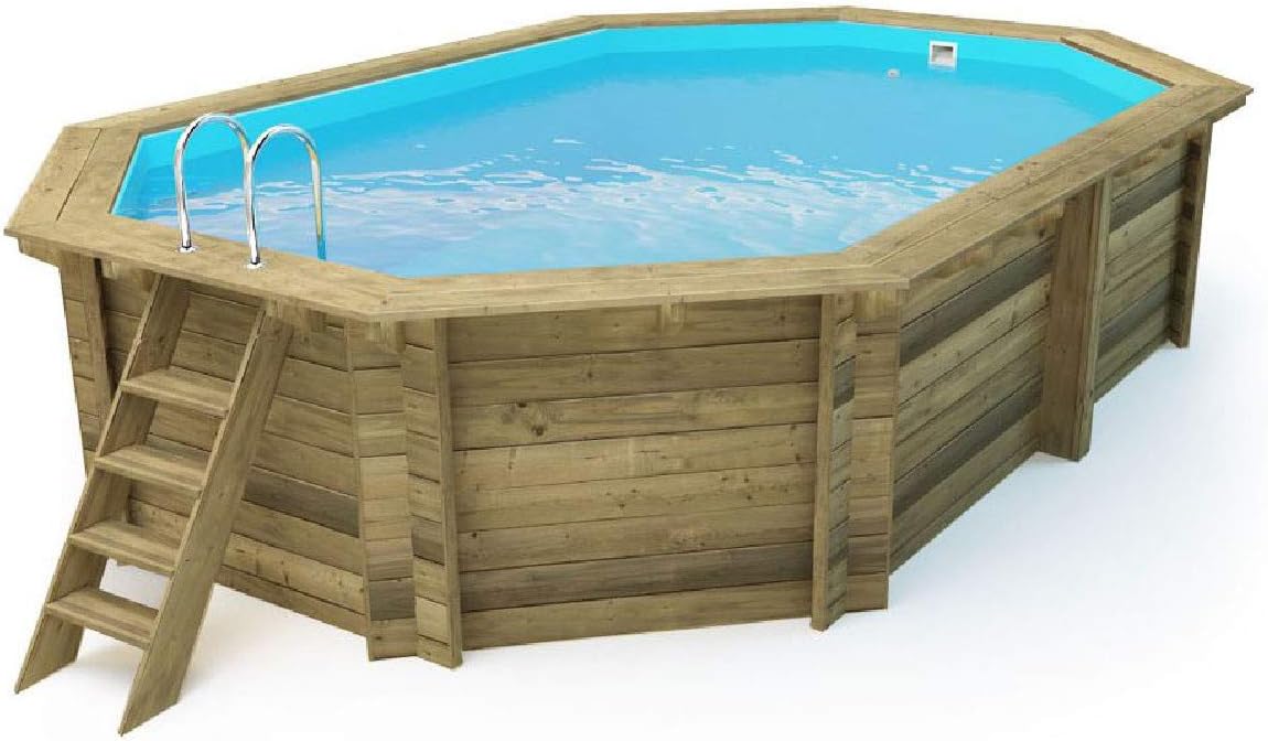 Salone Negozio Online Piscina Ottagonale in Legno IMPREGNATO Diametro CM.486X336X120H