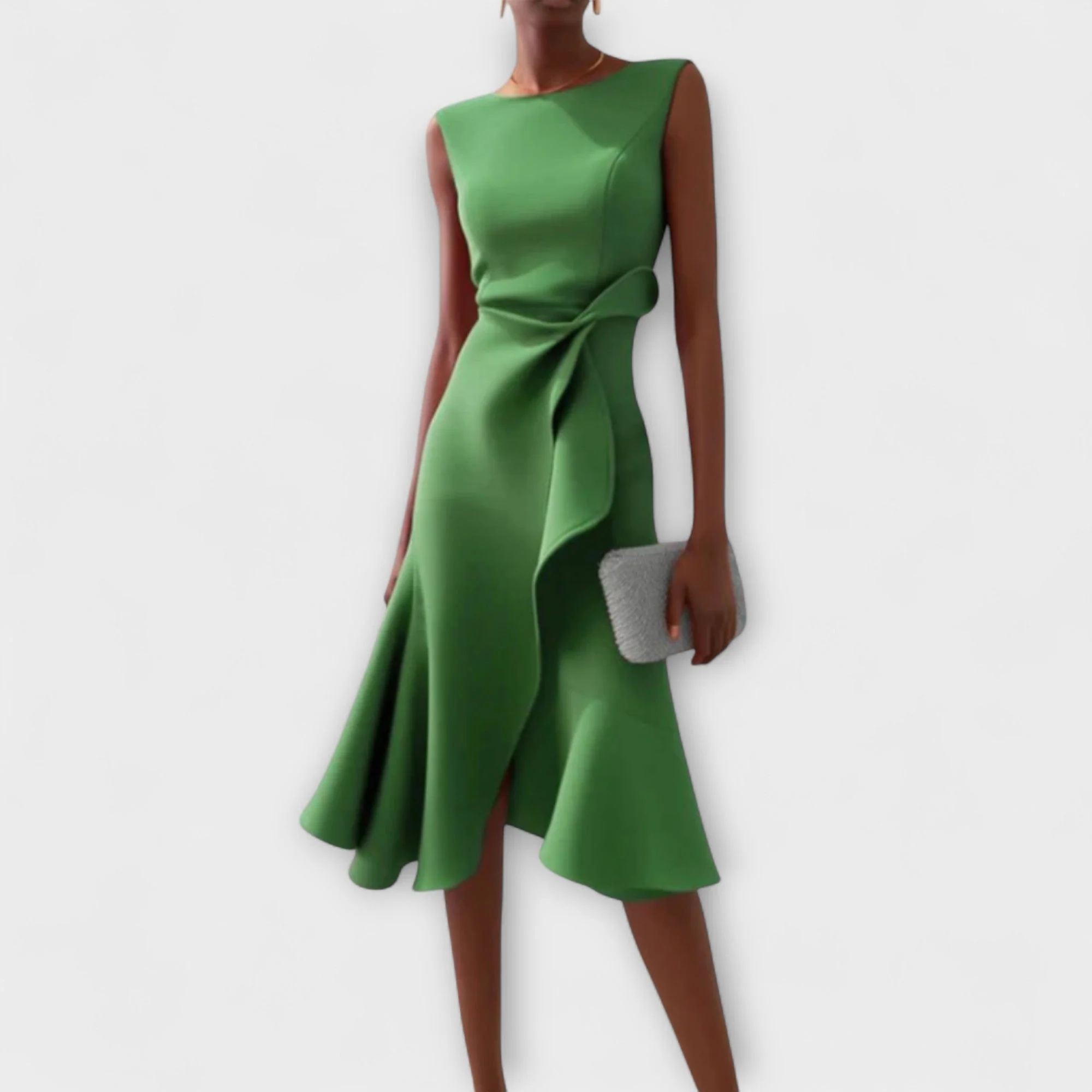 Women��s Asymmetric Midi Dress Elegant Draped Summer Style