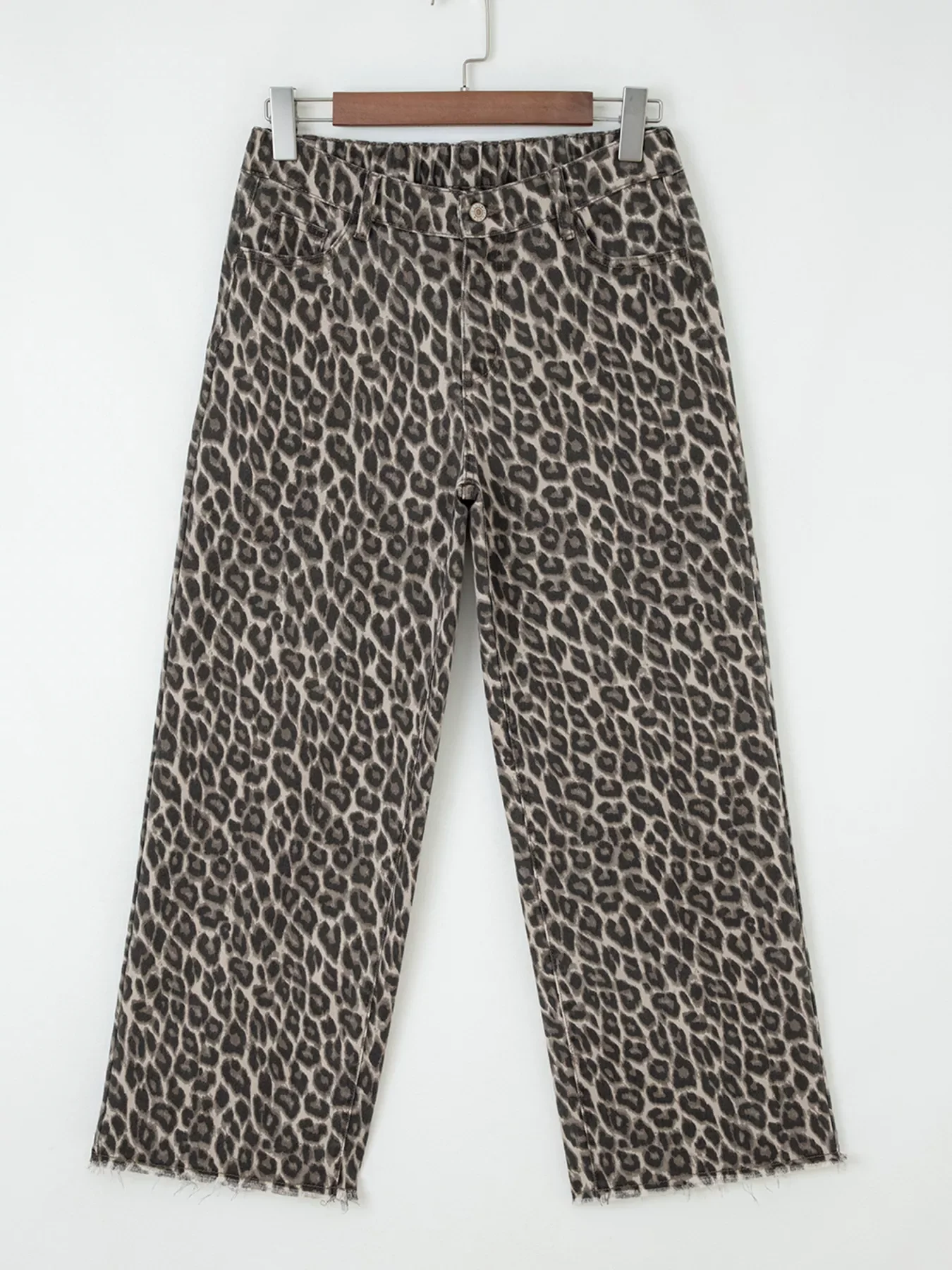 Leopard Straight Loose Leg Jeans