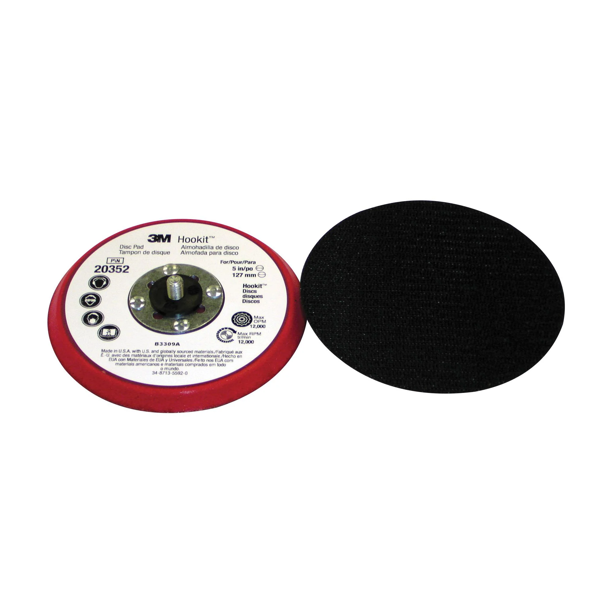 3M AB20352  ~  Backup Pads Hookit 05755 Low Profile 5xNo Hole