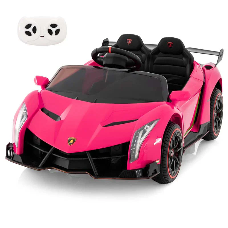 Lamborghini licencelt 4x4-es sportautó gyerekeknek, 12V-os akkumulátoros elektromos jármű távirányítóval, 3 sebességgel, hidraulikus ajtókkal
