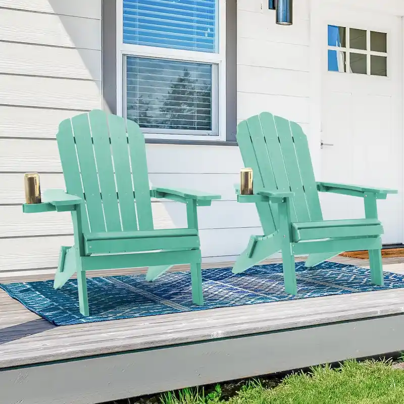 Bonosuki Set of 2 Folding Adirondack Chair Patio Fire Pit Chair