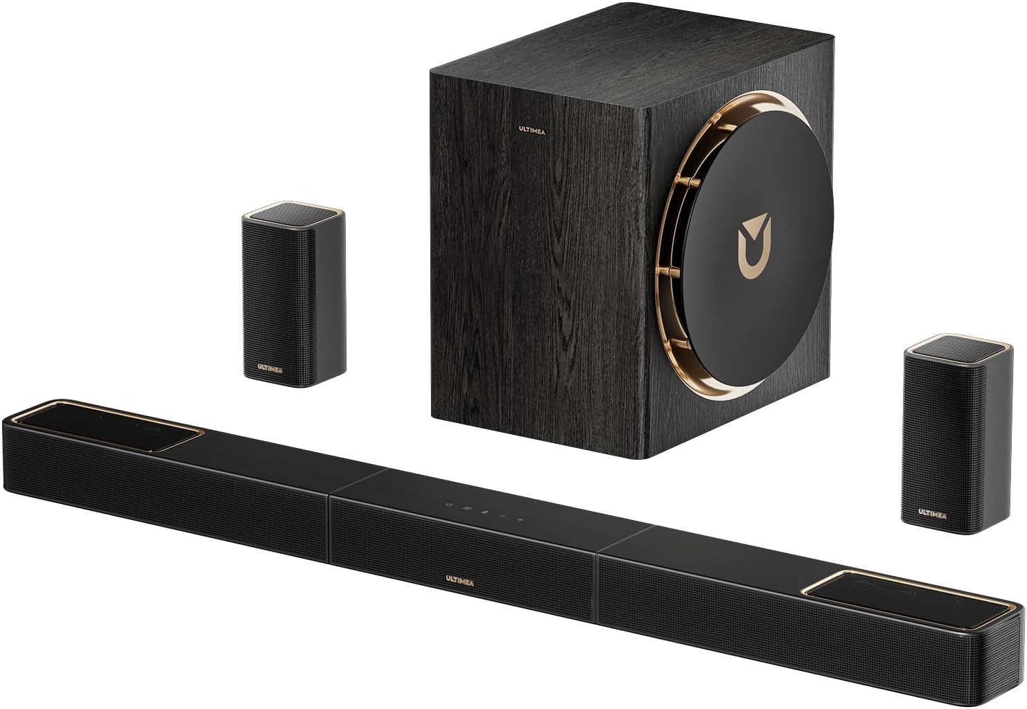 ULTIMEA 5.1.2ch Soundbar with Dolby Atmos, Up-Firing Upper Speakers, Wireless Subwoofer and 2 Rear, 460W, HDMI eARC, BT 5.4, Skywave F40 Boom Home Theater System