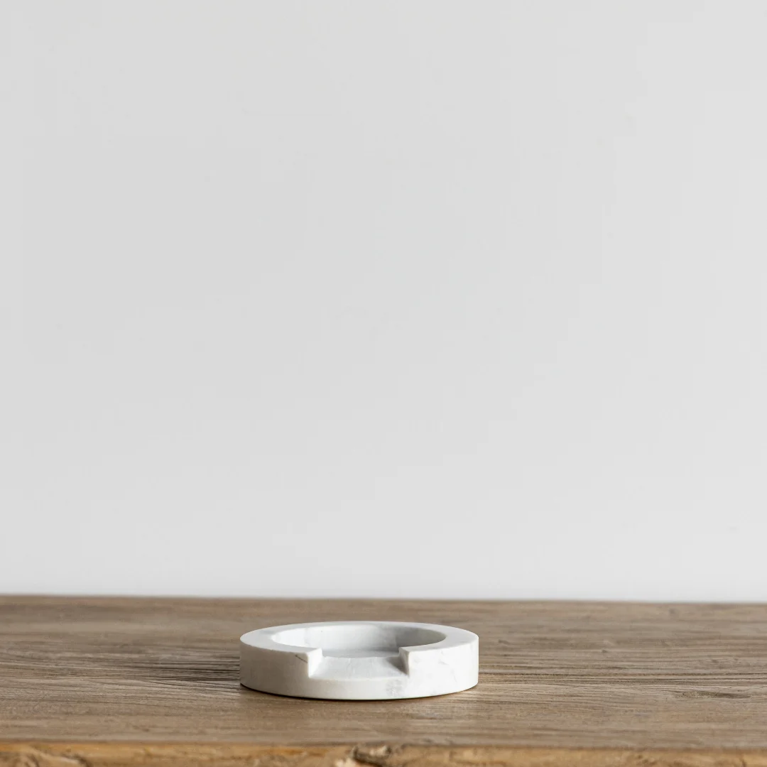 White Marble Round Spoon Rest