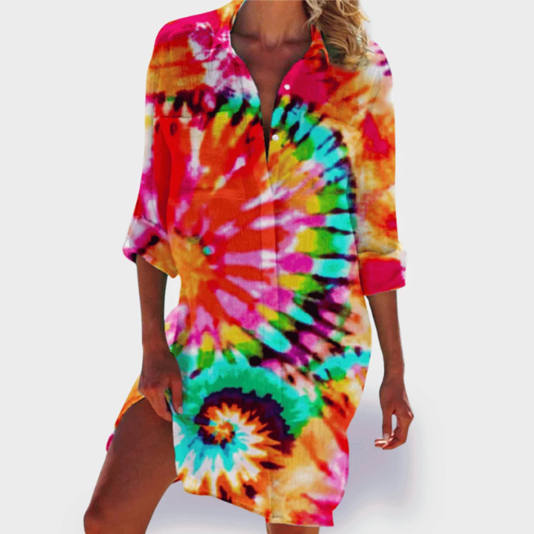 Womena??s Lightweight Summer Dress Vibrant Colorful Design